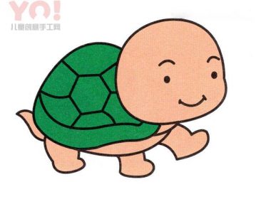可爱卡通小乌龟简笔画的画法教程-优优资源