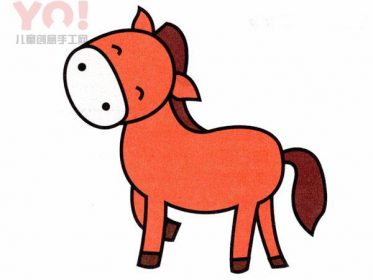 可爱卡通小马简笔画的画法图片-优优资源