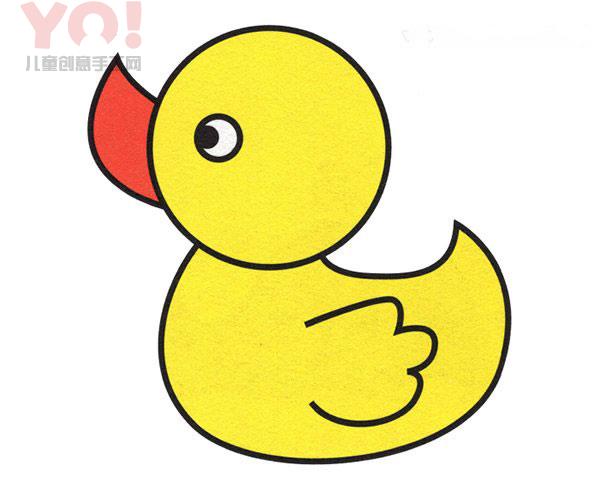 彩色小鸭子的简笔画图片教程