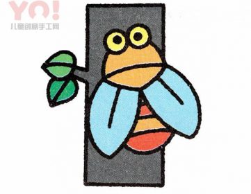 彩色树上的知了简笔画图片教程-优优资源