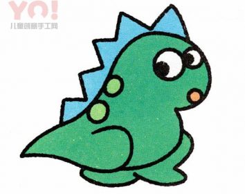 可爱的卡通小恐龙简笔画画法教程-优优资源