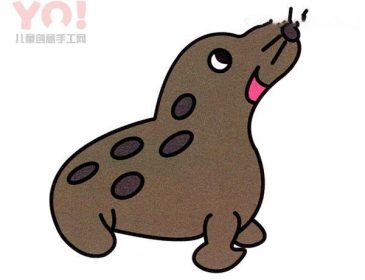 彩色海豹简笔画图片教程-优优资源