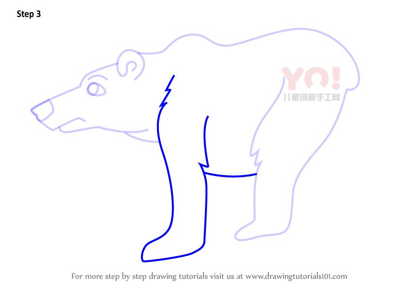 图片[4]-学习如何画一个卡通北极熊（卡通动物）-YO儿童创意手工网