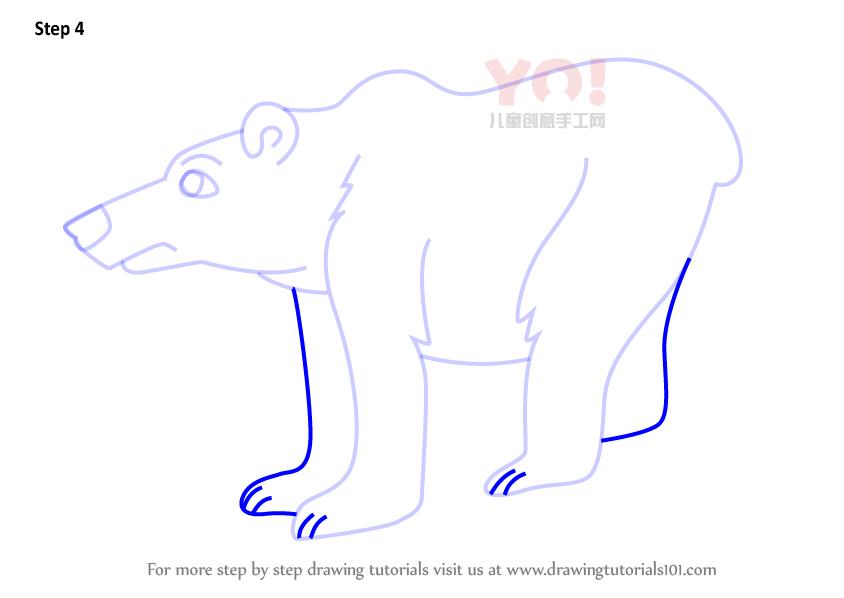 图片[5]-学习如何画一个卡通北极熊（卡通动物）-YO儿童创意手工网