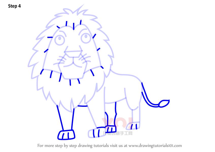 图片[5]-学习如何画一个卡通狮子（卡通动物）-YO儿童创意手工网