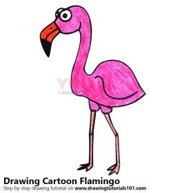 学习如何画一个卡通火烈鸟（卡通动物）-优优资源