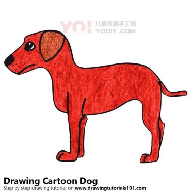 学习如何为孩子绘制卡通狗（卡通动物）-优优资源
