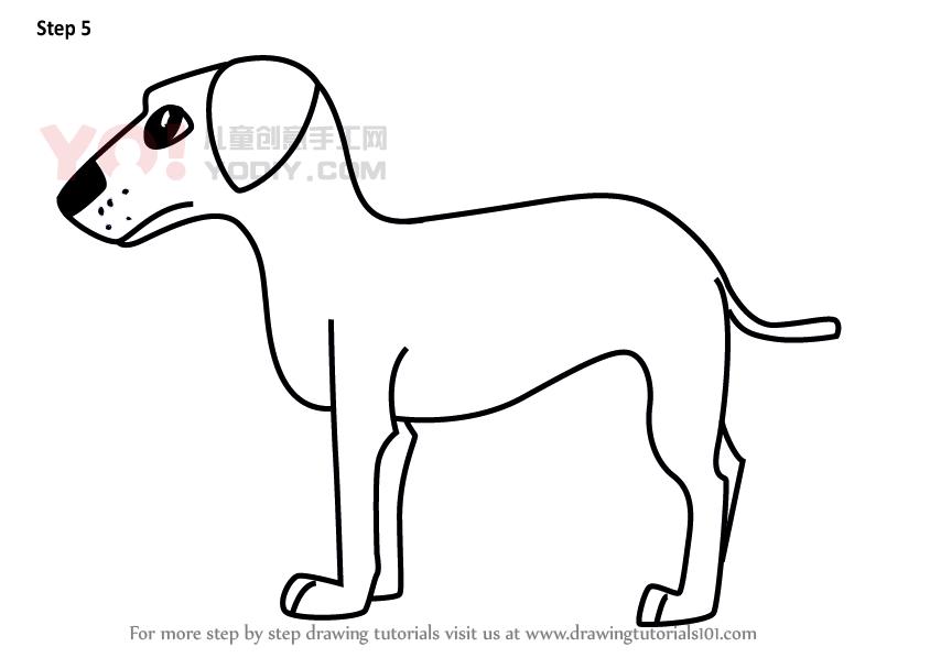 图片[6]-学习如何为孩子绘制卡通狗（卡通动物）-YO儿童创意手工网