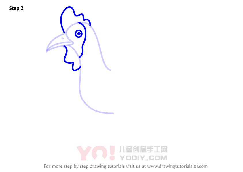 图片[3]-学习如何画一个卡通鸡肉（卡通动物）-YO儿童创意手工网