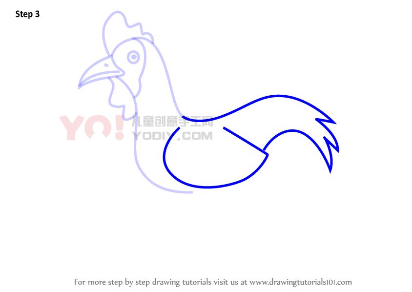 图片[4]-学习如何画一个卡通鸡肉（卡通动物）-YO儿童创意手工网
