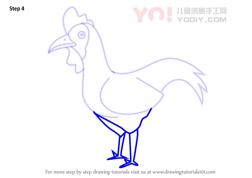 图片[5]-学习如何画一个卡通鸡肉（卡通动物）-YO儿童创意手工网