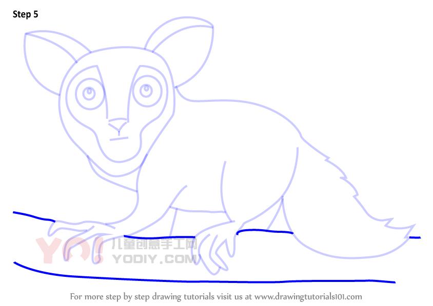 图片[6]-学习如何画一个卡通Aye-Aye（卡通动物）-YO儿童创意手工网