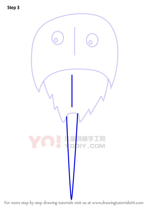 图片[4]-学习如何画一个卡通马蹄蟹（卡通动物）-YO儿童创意手工网