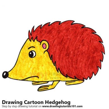 学习如何画一个卡通刺猬（卡通动物）-优优资源