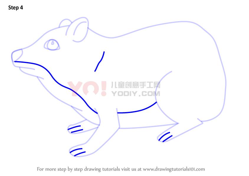 图片[5]-学习如何画一个卡通dassie（卡通动物）-YO儿童创意手工网