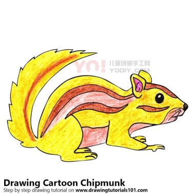 学习如何画一个卡通花栗鼠（卡通动物）-优优资源
