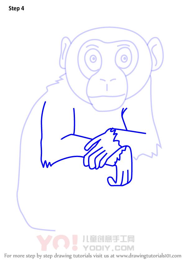 图片[5]-学习如何画一个卡通黑猩猩（卡通动物）-YO儿童创意手工网