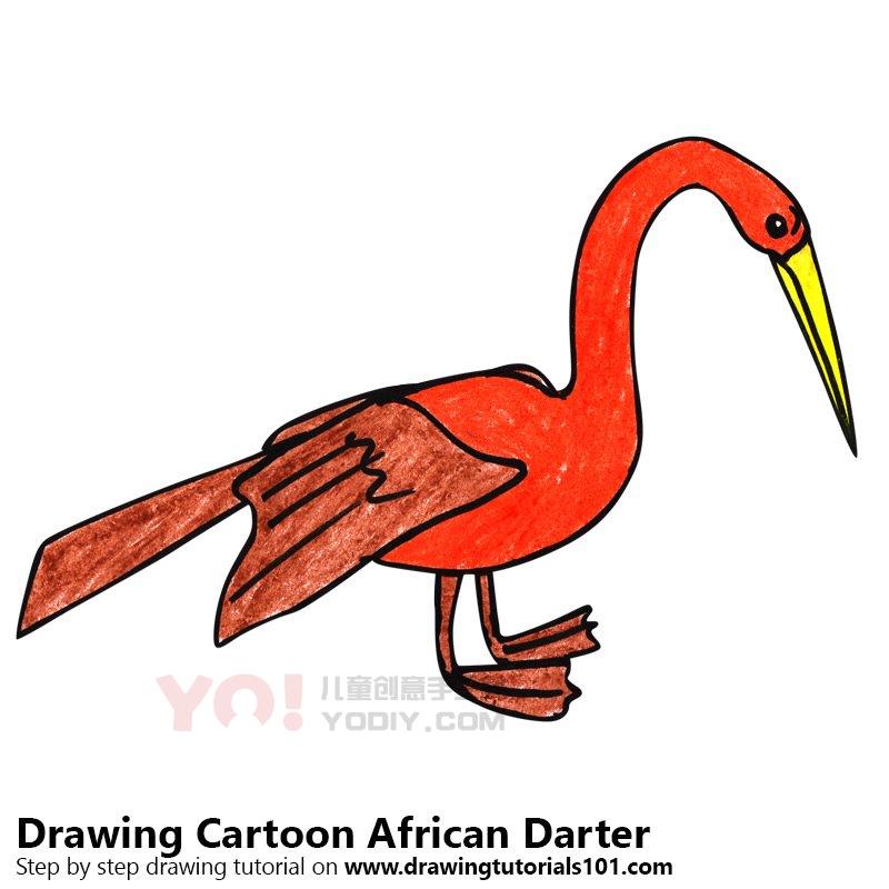 图片[1]-学习如何画一个卡通非洲·蒂尔（卡通动物）-YO儿童创意手工网