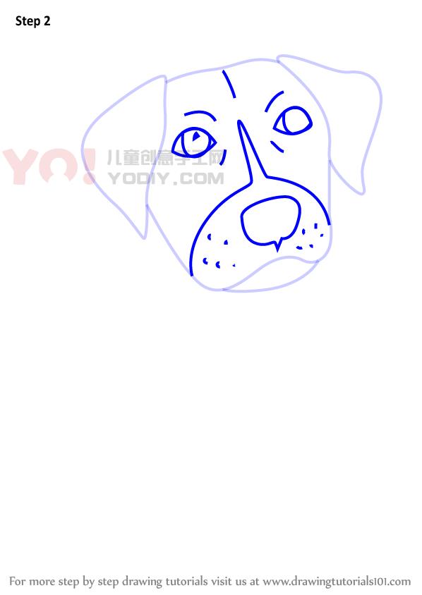 图片[3]-学习如何画一个动画片pitbull小狗（卡通动物）-YO儿童创意手工网
