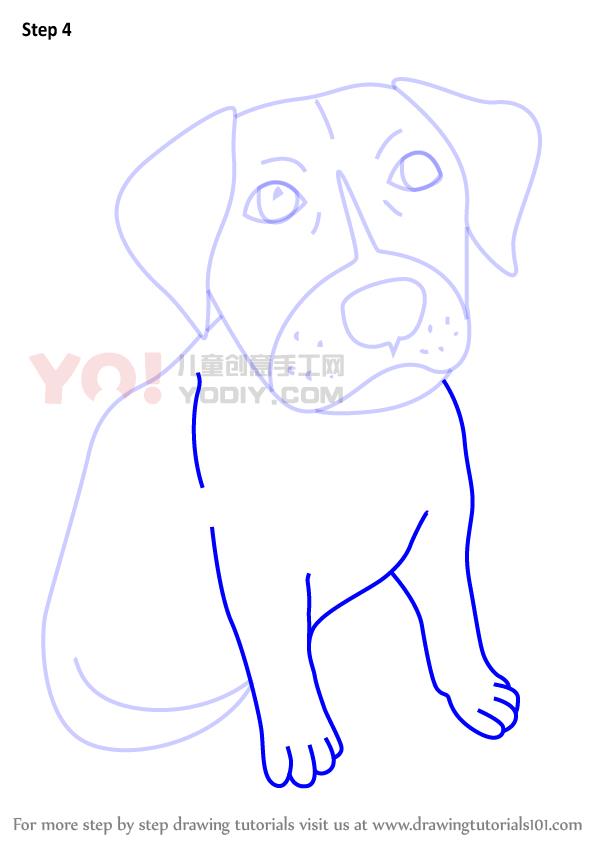 图片[5]-学习如何画一个动画片pitbull小狗（卡通动物）-YO儿童创意手工网