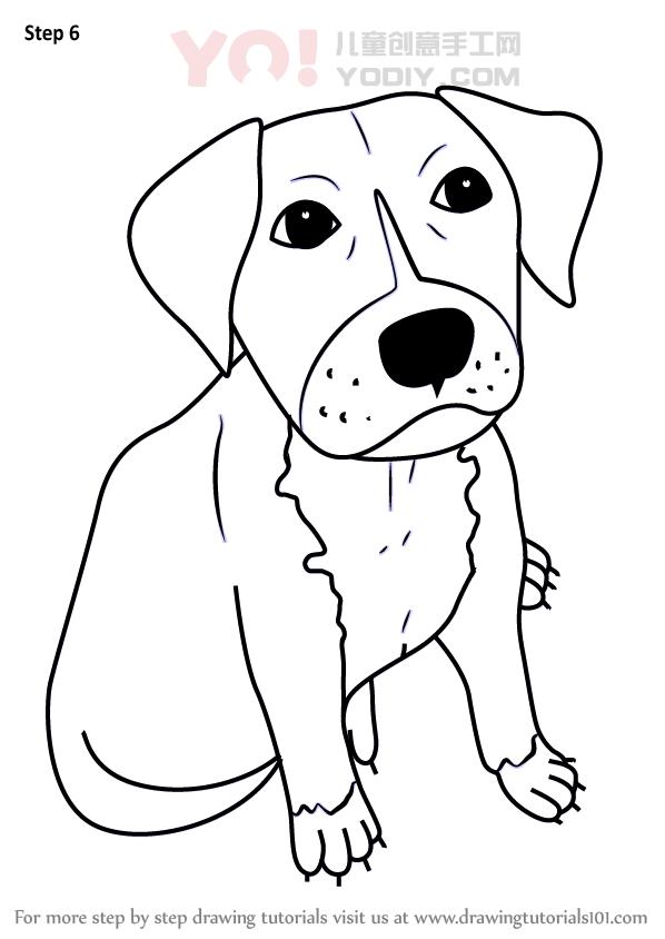 图片[7]-学习如何画一个动画片pitbull小狗（卡通动物）-YO儿童创意手工网