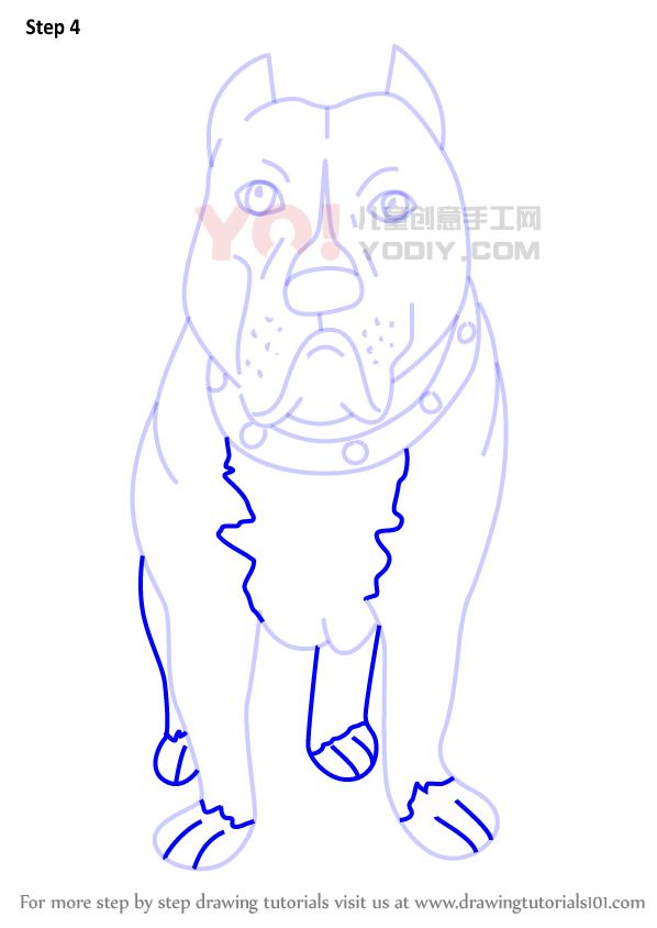 图片[5]-学习如何画一个卡通Pitbull狗（卡通动物）-YO儿童创意手工网