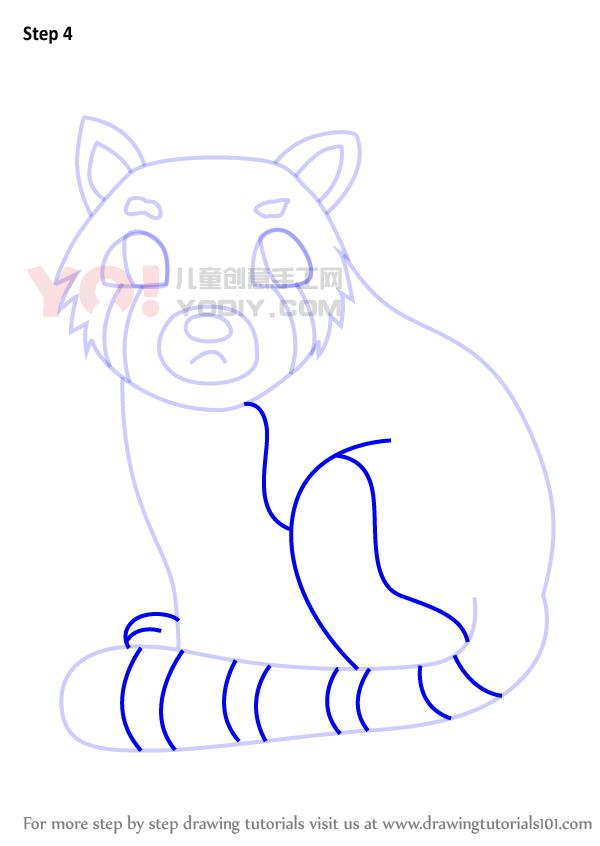图片[5]-学习如何画一个卡通红熊猫（卡通动物）-YO儿童创意手工网