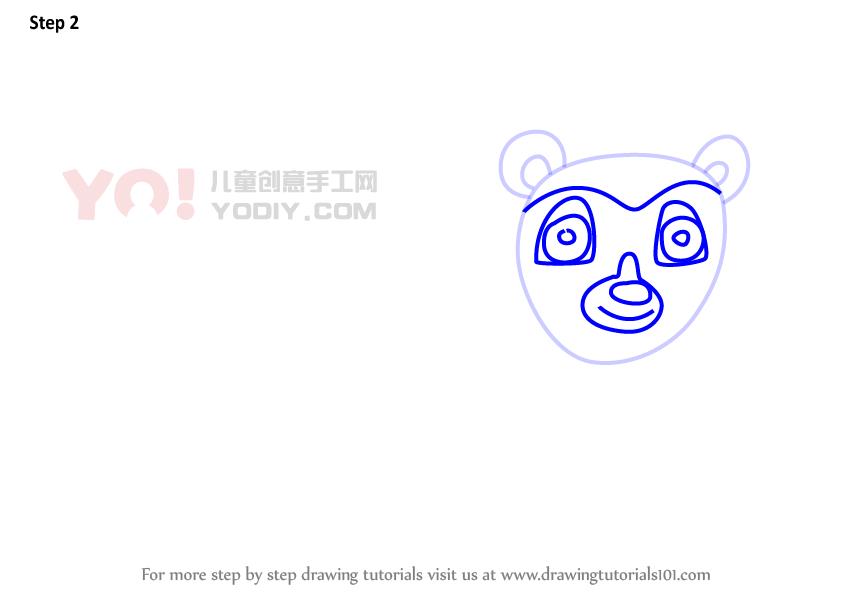 图片[3]-学习如何画一个卡通狐猴（卡通动物）-YO儿童创意手工网