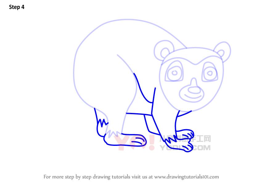 图片[5]-学习如何画一个卡通狐猴（卡通动物）-YO儿童创意手工网