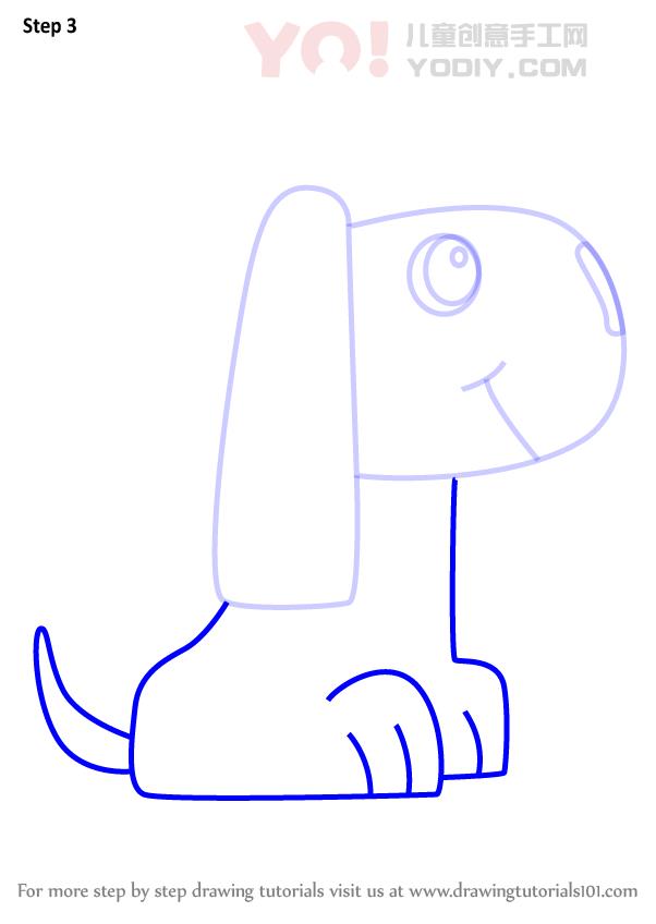 图片[4]-学习如何从信件D（带字母的动物）画一只狗-YO儿童创意手工网