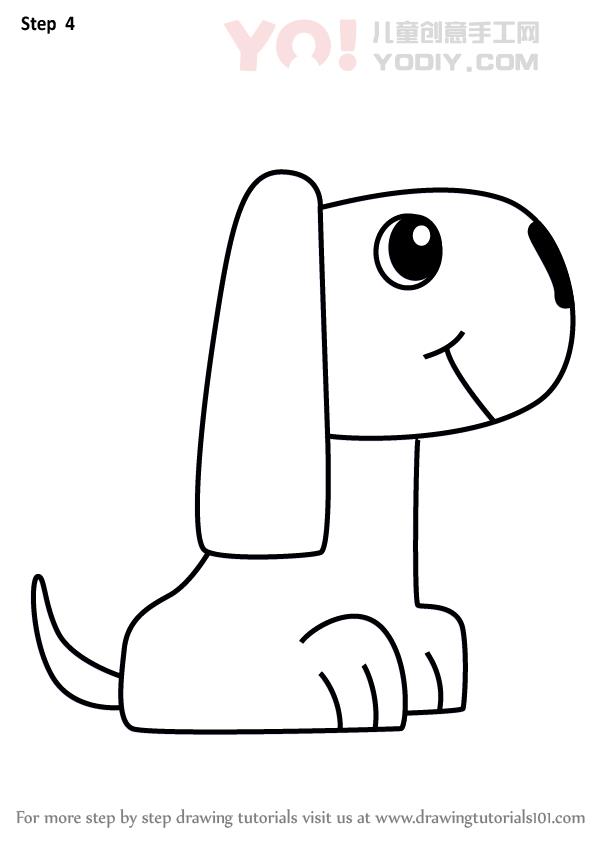 图片[5]-学习如何从信件D（带字母的动物）画一只狗-YO儿童创意手工网