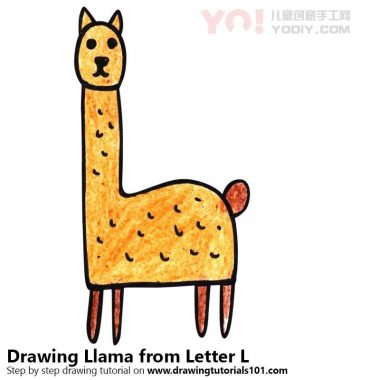 了解如何从字母L（带字母的动物）绘制骆驼-优优资源