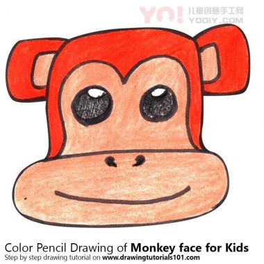 了解如何为孩子们绘制猴子面孔（儿童脸部）-优优资源