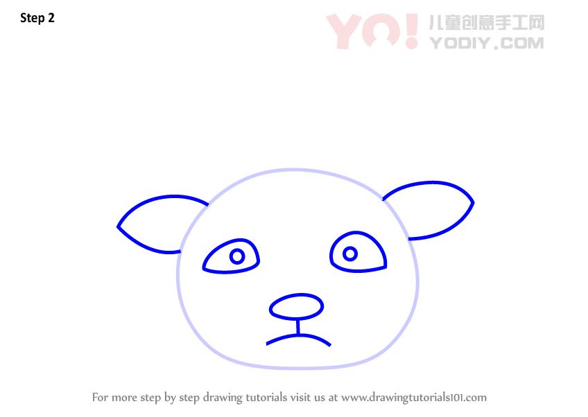 图片[3]-学习如何为孩子们画一个Barasingha面部（儿童的动物面孔）-YO儿童创意手工网