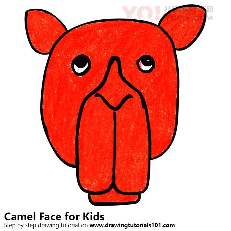 图片[1]-了解如何为孩子们画一张骆驼面（儿童的动物面孔）-YO儿童创意手工网