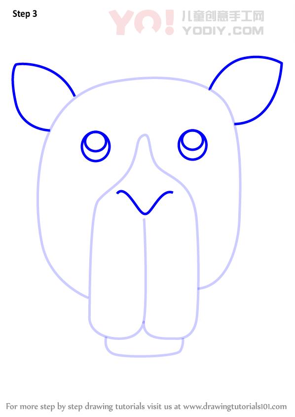 图片[4]-了解如何为孩子们画一张骆驼面（儿童的动物面孔）-YO儿童创意手工网