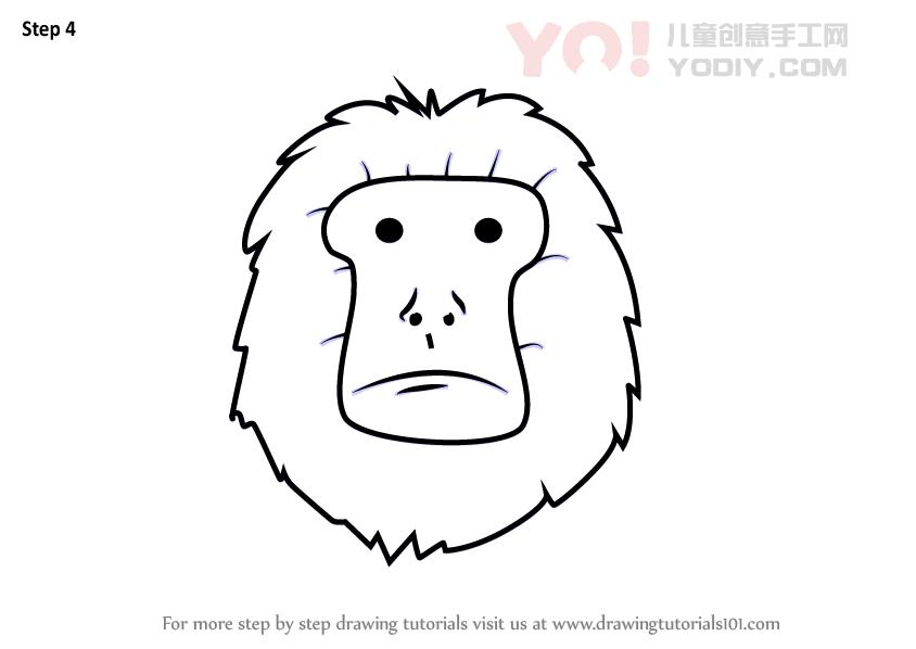图片[5]-了解如何为孩子们绘制一只金狮子柚子面孔（儿童的动物面孔）-YO儿童创意手工网