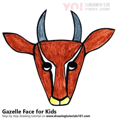 了解如何为孩子们绘制瞪羚面孔（儿童的动物面孔）-优优资源