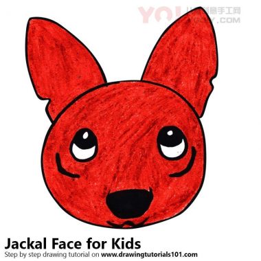 学习如何为孩子们绘制豺狗脸（儿童的动物面孔）-优优资源