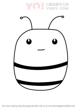 学习如何为孩子们绘制蜜蜂面孔（儿童的动物面孔）-优优资源