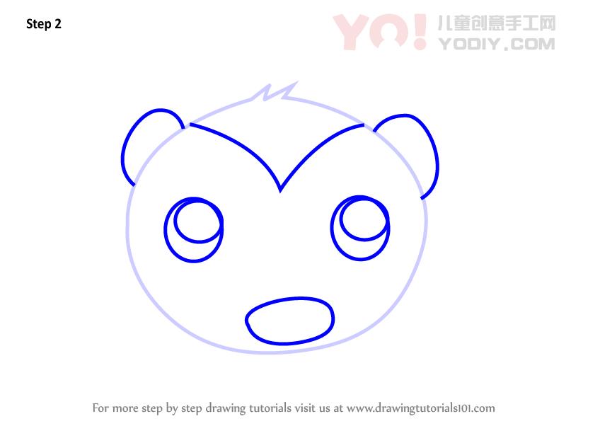 图片[3]-学习如何为孩子们画一个蜂蜜獾面孔（儿童的动物面孔）-YO儿童创意手工网