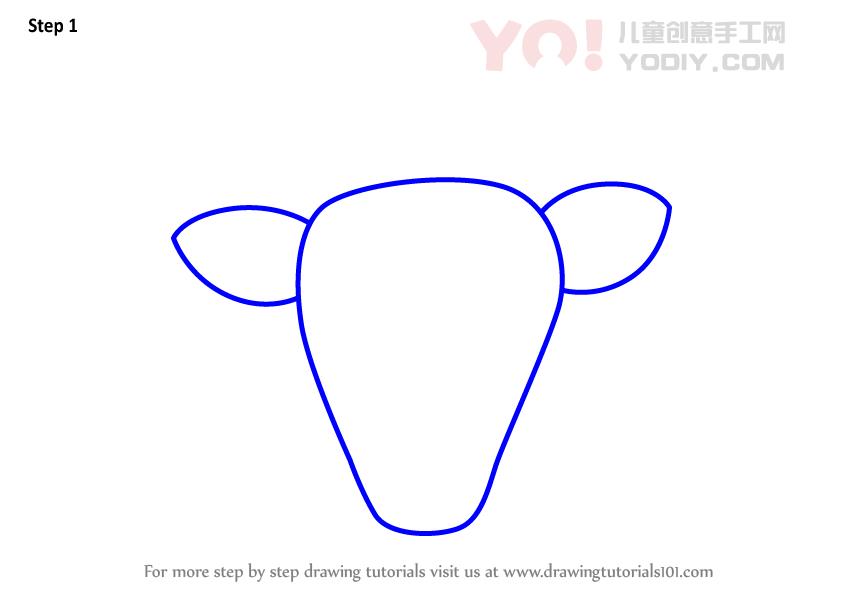 图片[2]-学习如何为孩子们绘制锡卡鹿面（儿童的动物面孔）-YO儿童创意手工网
