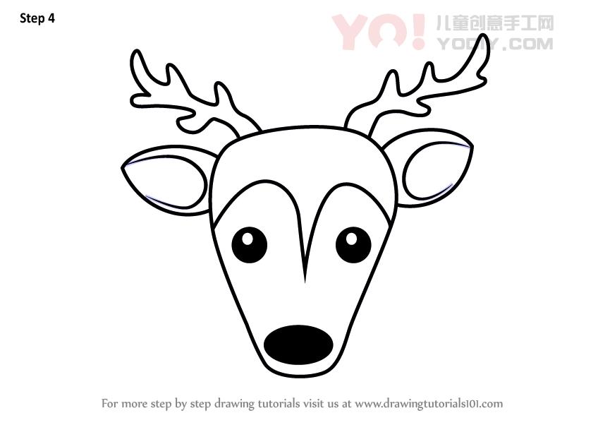 图片[5]-学习如何为孩子们绘制锡卡鹿面（儿童的动物面孔）-YO儿童创意手工网