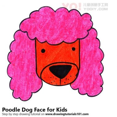 学习如何为孩子们画一只狮子狗狗面孔（儿童的动物面孔）-优优资源