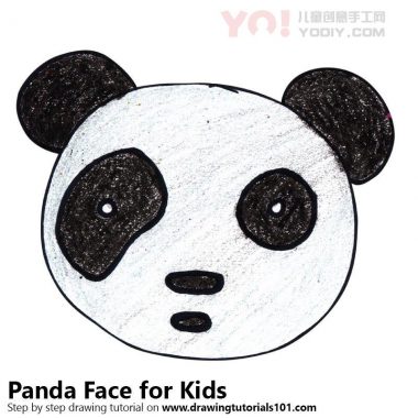了解如何为孩子们绘制熊猫面孔（儿童的动物面孔）-优优资源