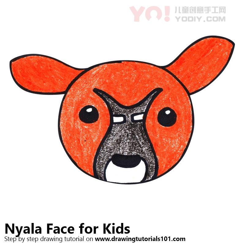 图片[1]-了解如何为孩子们绘制尼亚拉脸（儿童的动物面孔）-YO儿童创意手工网