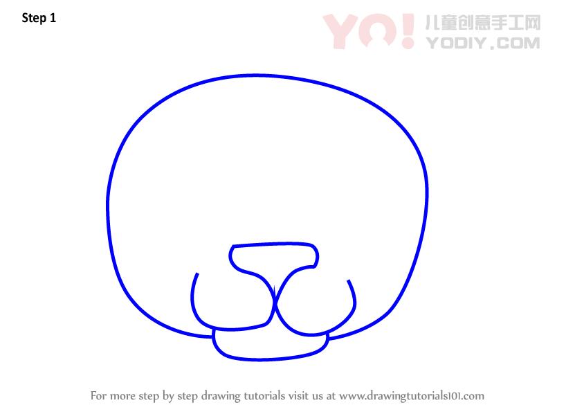 图片[2]-学习如何为孩子们画一个黑豹面孔（儿童的动物面孔）-YO儿童创意手工网