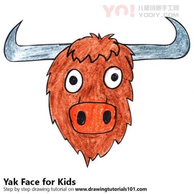 学习如何为孩子们绘制牦牛面（儿童脸部）-优优资源