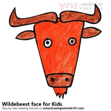 学习如何为孩子们绘制牛羚面孔（儿童脸部）-优优资源