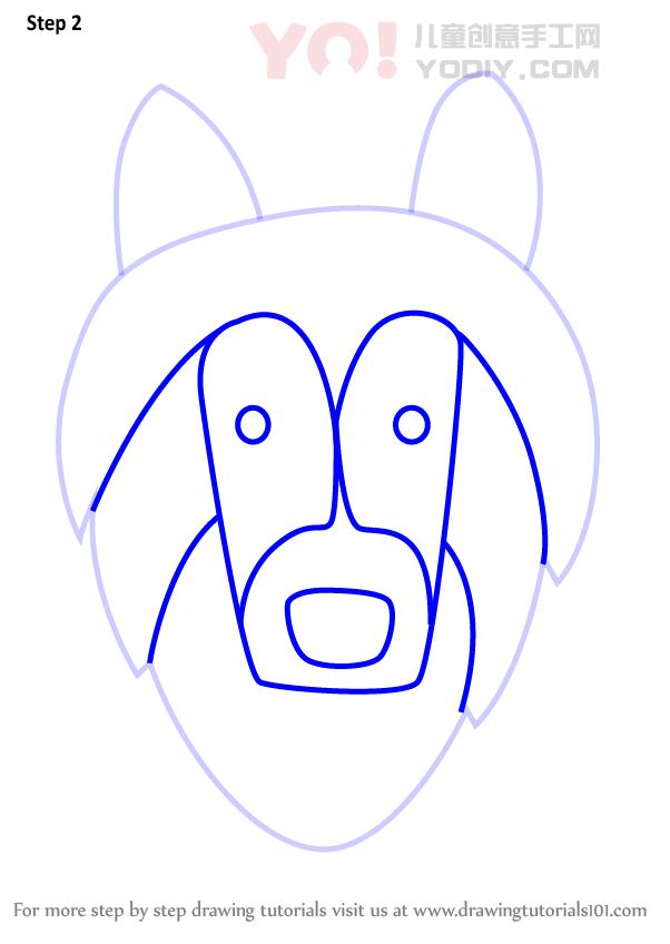 图片[3]-学习如何为孩子们绘制Shetland Sheepdog面部（儿童的动物面孔）-YO儿童创意手工网